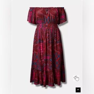 Torrid Bohemian Red Paisley challis Dress size 2